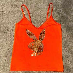 Playboy Spaghetti Strap Orange Top 🍊